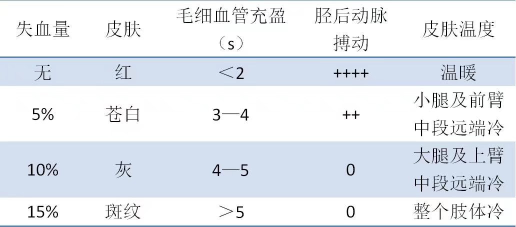 小儿失血量预估